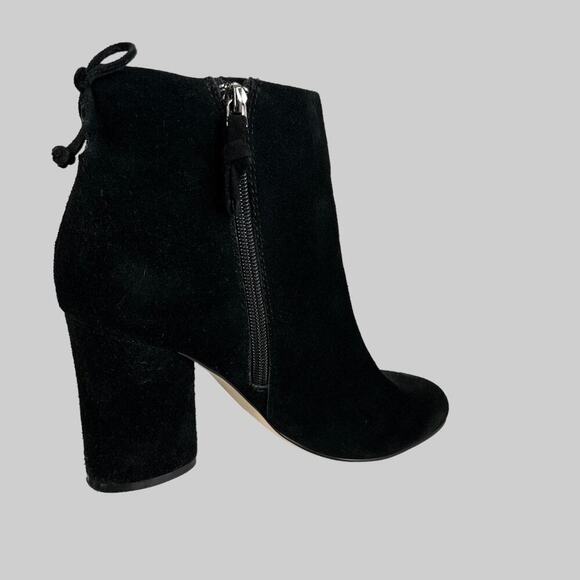 SAK’S Fifth Avenue Nina Suede Booties 3" Heel in Black Size 7 - Picture 4 of 16